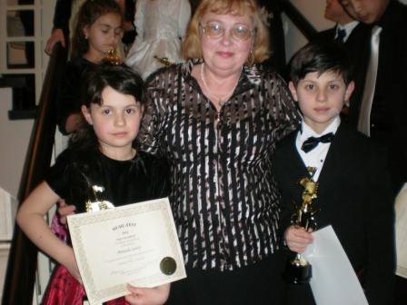JFMS Teacher with Students after the Recital at Carnegie Hall, NY 3.28.2010